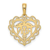 14k RN Registered Nurse Heart Pendant-K4932