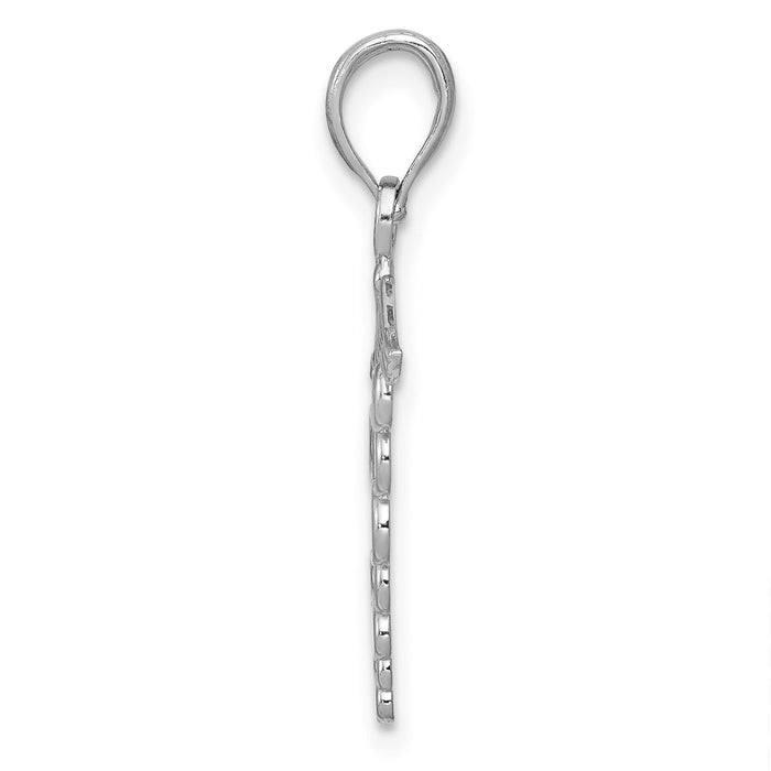 14k White Gold Caduceus Charm-K4935W
