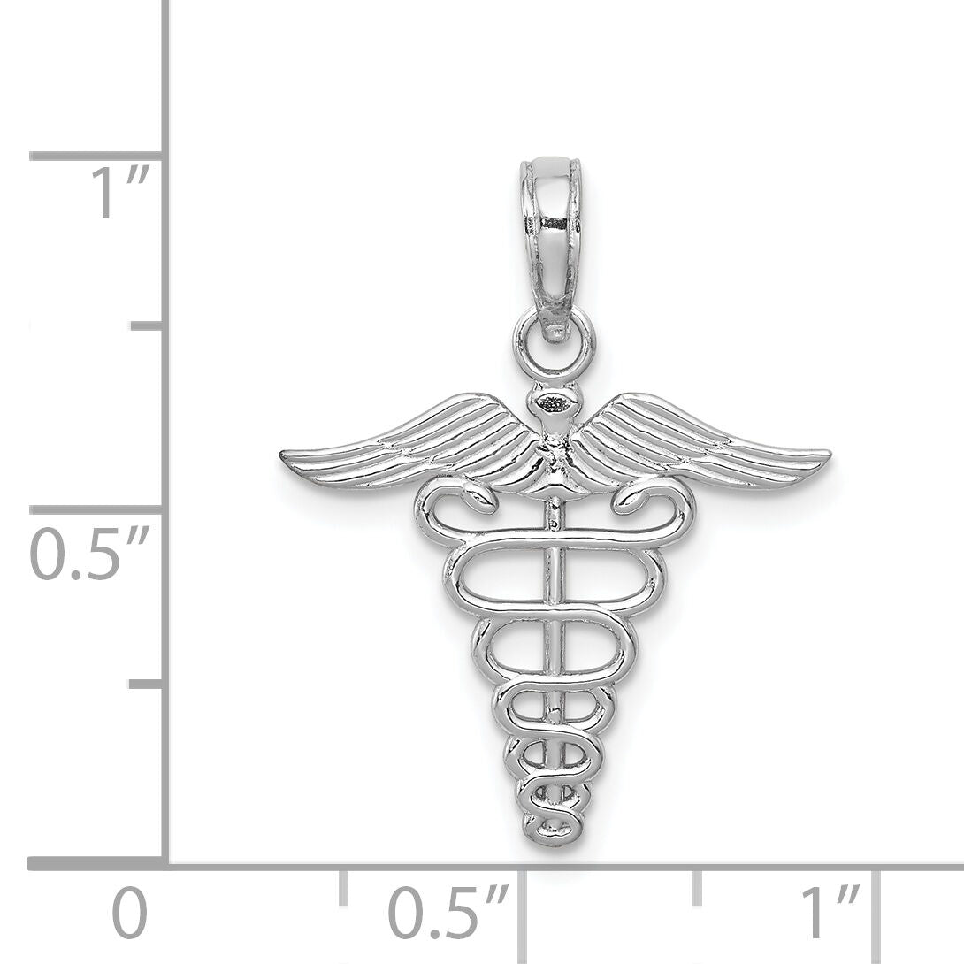 14k White Gold Caduceus Charm-K4935W
