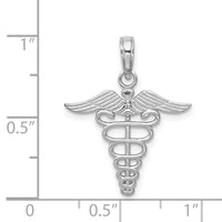 14k White Gold Caduceus Charm-K4935W