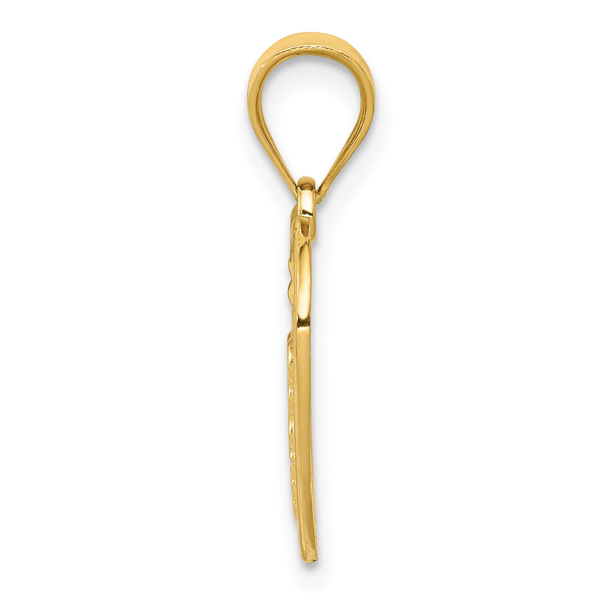 14k Caduceus Heart Medical Pendant-K4936