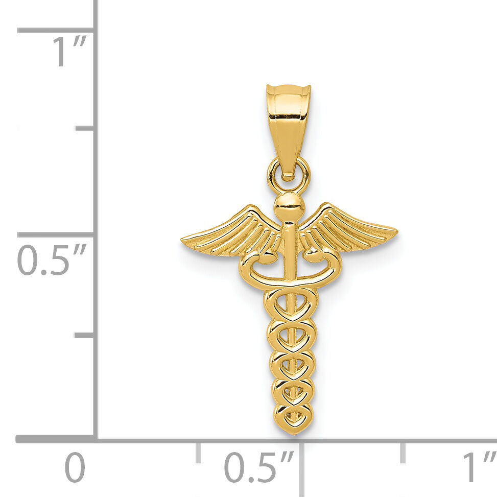 14k Caduceus Medical Pendant-K4937