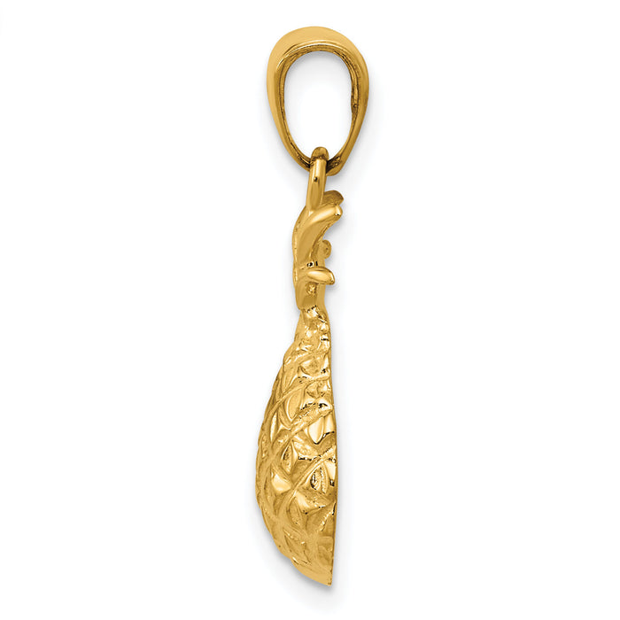 14k Diamond-cut Pineapple Pendant-K4938