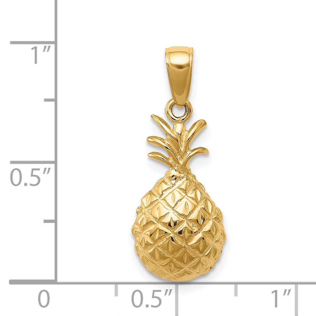 14k Diamond-cut Pineapple Pendant-K4938