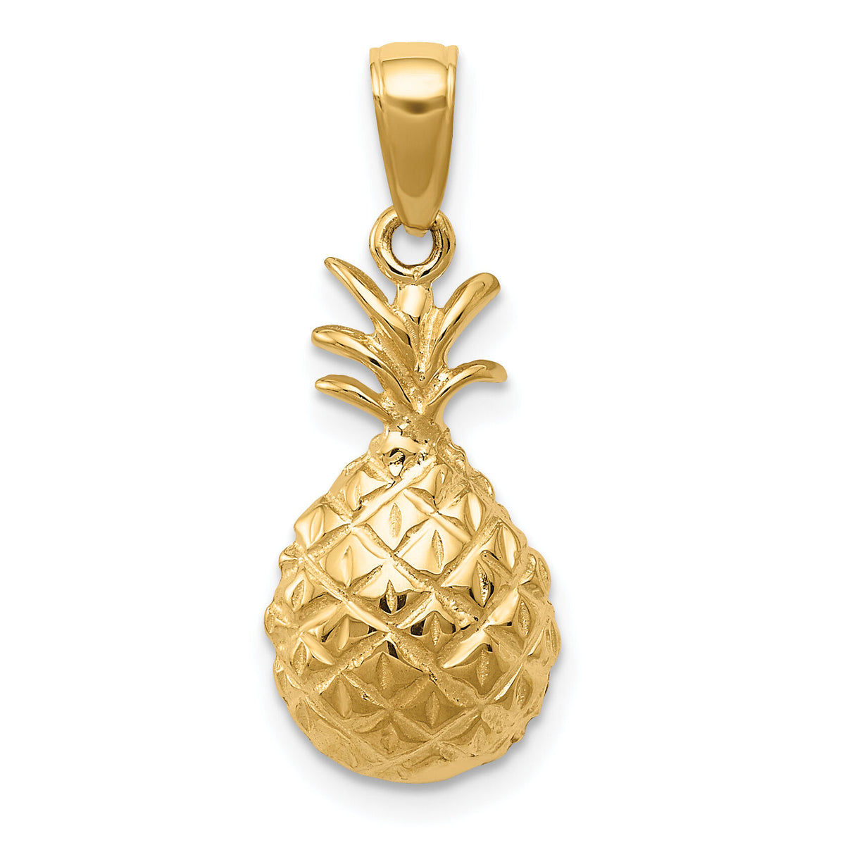 14k Diamond-cut Pineapple Pendant-K4938
