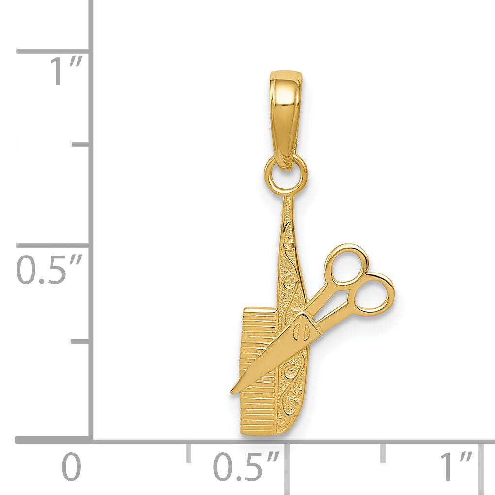14k Comb and Scissors Charm-K4940