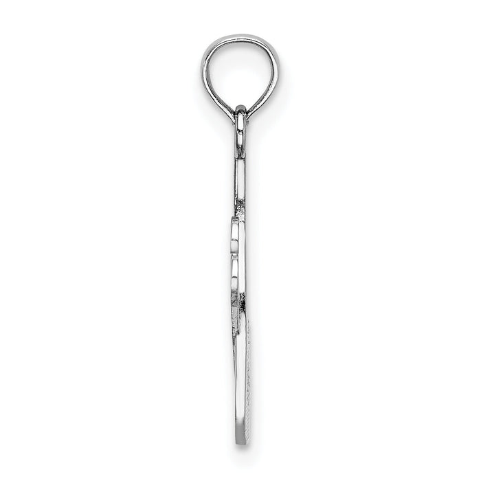 14k White Gold Comb and Scissors Charm-K4940W