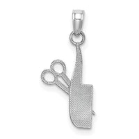 14k White Gold Comb and Scissors Charm-K4940W