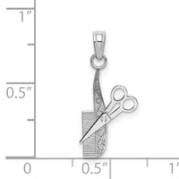 14k White Gold Comb and Scissors Charm-K4940W