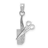 14k White Gold Comb and Scissors Charm-K4940W
