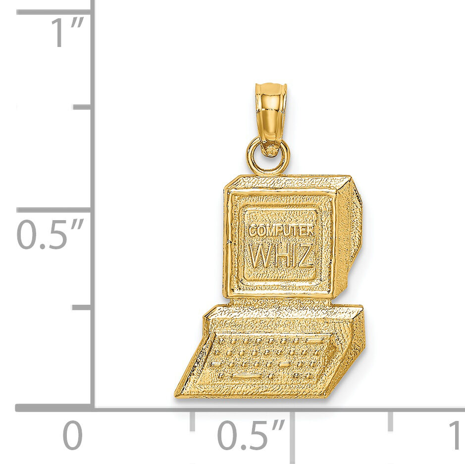14k COMPUTER WHIZ Charm-K4942