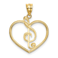 14K Treble Clef in Heart Charm-K4943