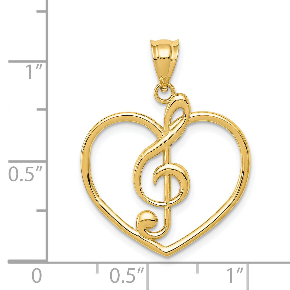 14K Treble Clef in Heart Charm-K4943