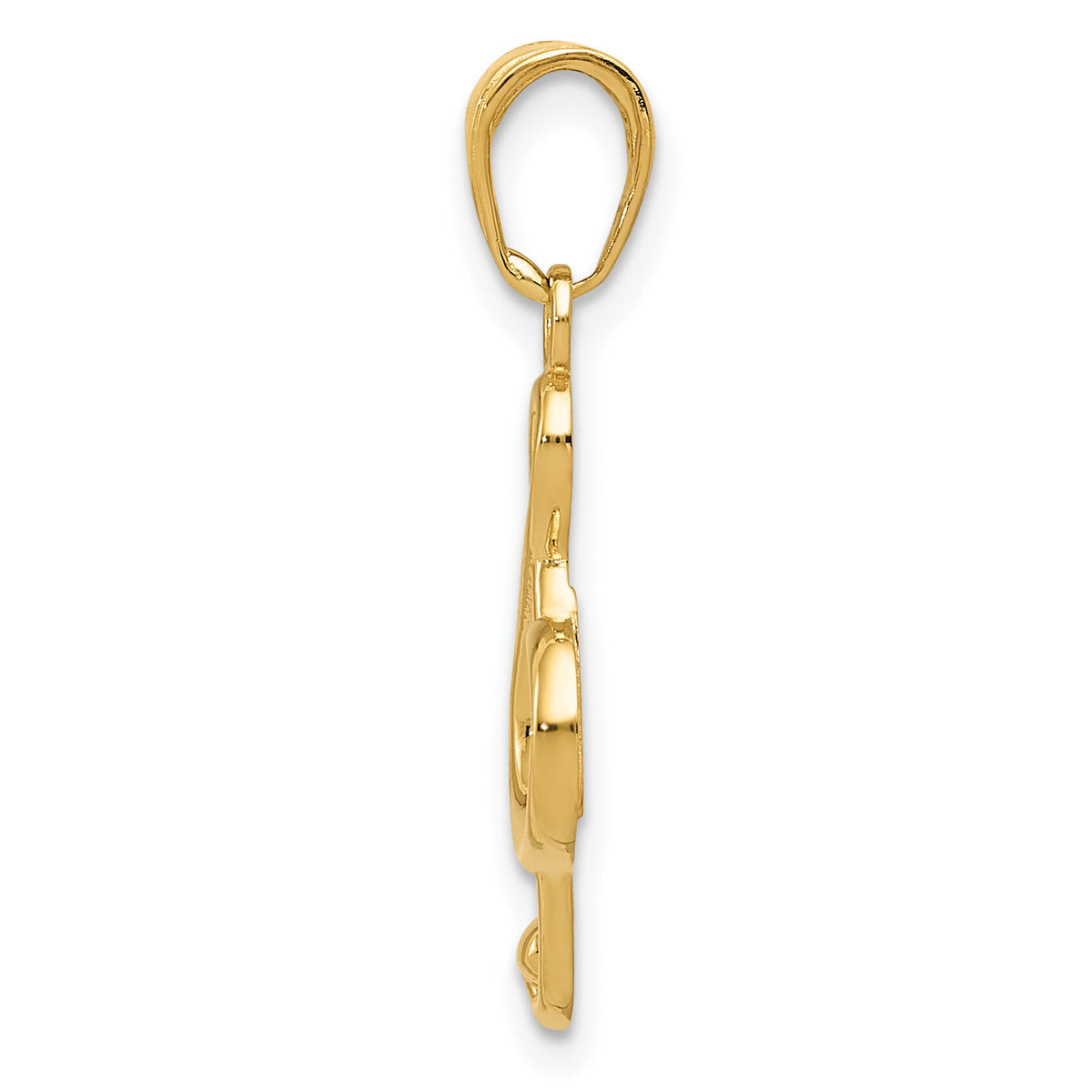 14k Polished Open-Backed Treble Clef Pendant-K4944