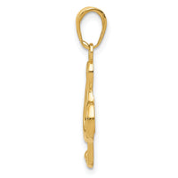 14k Polished Open-Backed Treble Clef Pendant-K4944