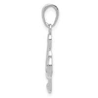 14k White Gold Polished Open-Backed Treble Clef Pendant-K4944W