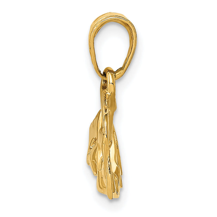 14k Polished Open-Backed Comedy/Tragedy Pendant-K4945