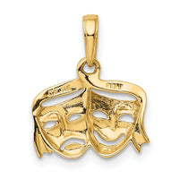 14k Polished Open-Backed Comedy/Tragedy Pendant-K4945