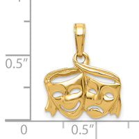 14k Polished Open-Backed Comedy/Tragedy Pendant-K4945