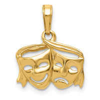 14k Polished Open-Backed Comedy/Tragedy Pendant-K4945