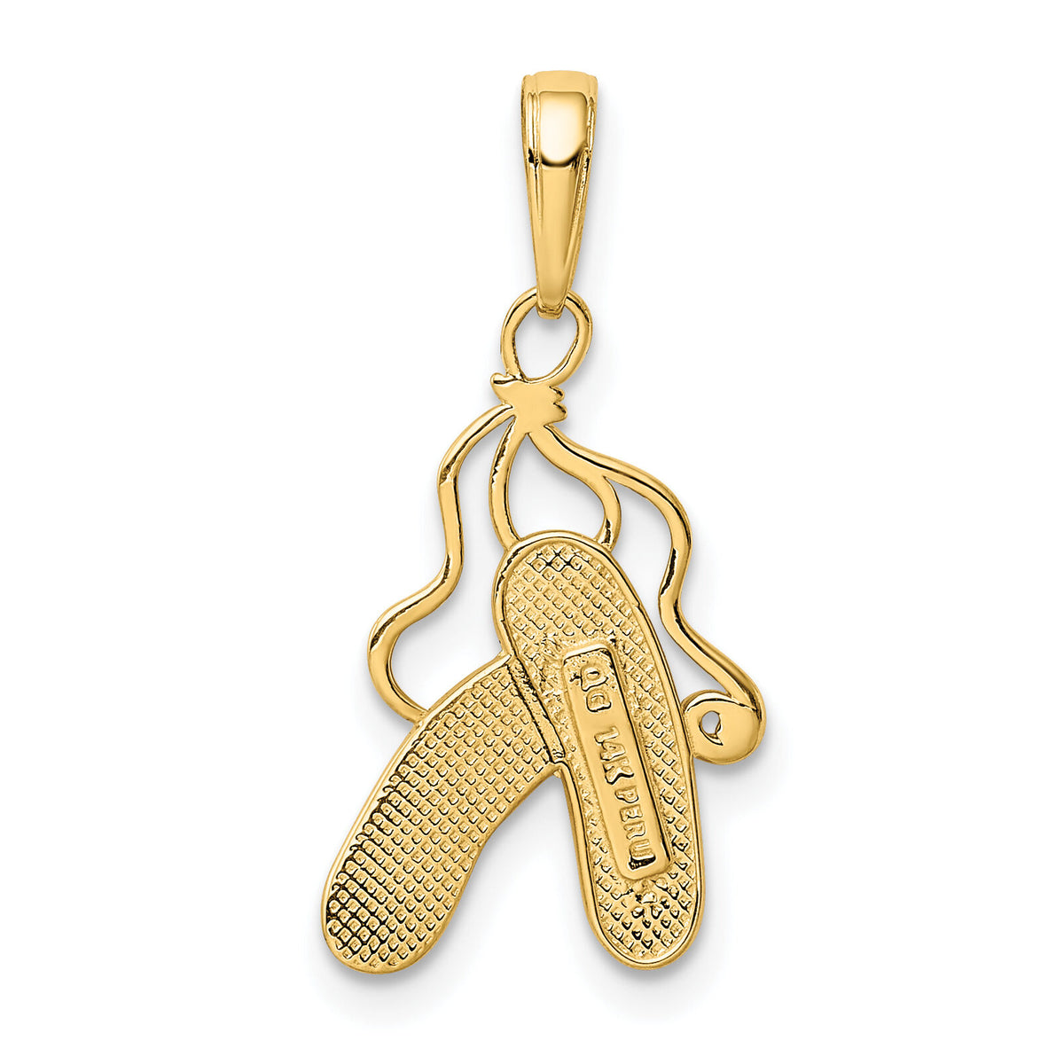 14k Enameled Ballet Slippers Charm-K4946