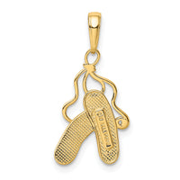14k Enameled Ballet Slippers Charm-K4946