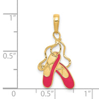 14k Enameled Ballet Slippers Charm-K4946