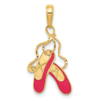14k Enameled Ballet Slippers Charm-K4946