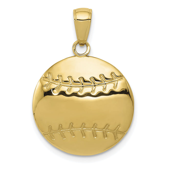 14k Polished Baseball Charm-K4948