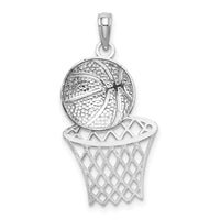 14K White Basketball and Net Charm-K4951W