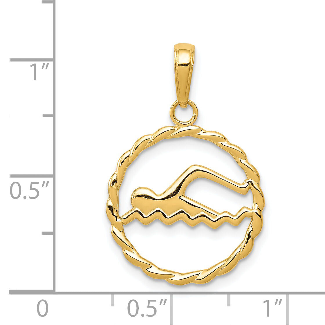 14k Swimming Charm-K4959