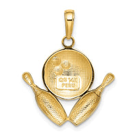 14k Bowling Theme Charm-K4960