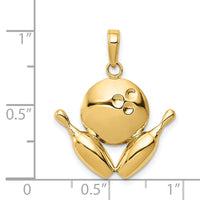 14k Bowling Theme Charm-K4960