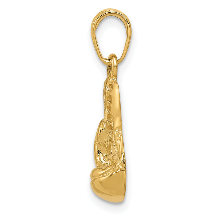 14K Polished Cut-out Boxing Glove Charm-K4962