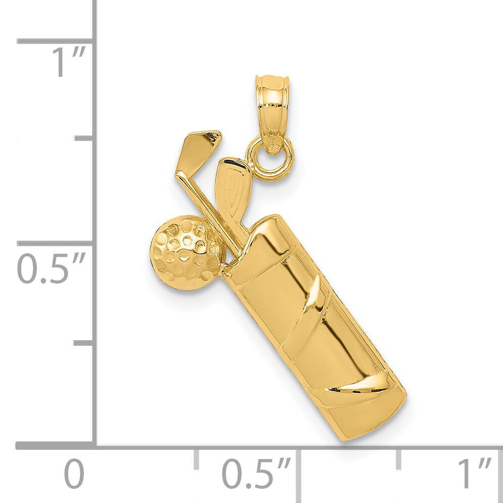 14k Polished Golf Bag Charm-K4963