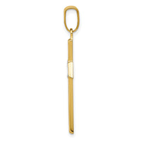 14Kw/Rhodium Polished Cross Pendant-K4967