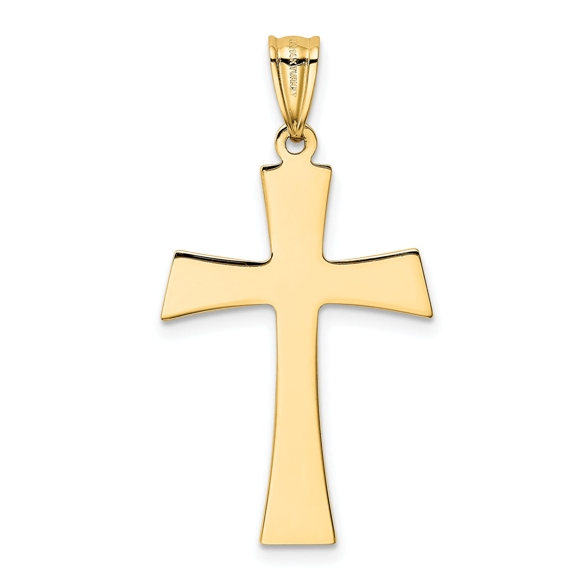 14Kw/Rhodium Polished Cross Pendant-K4967