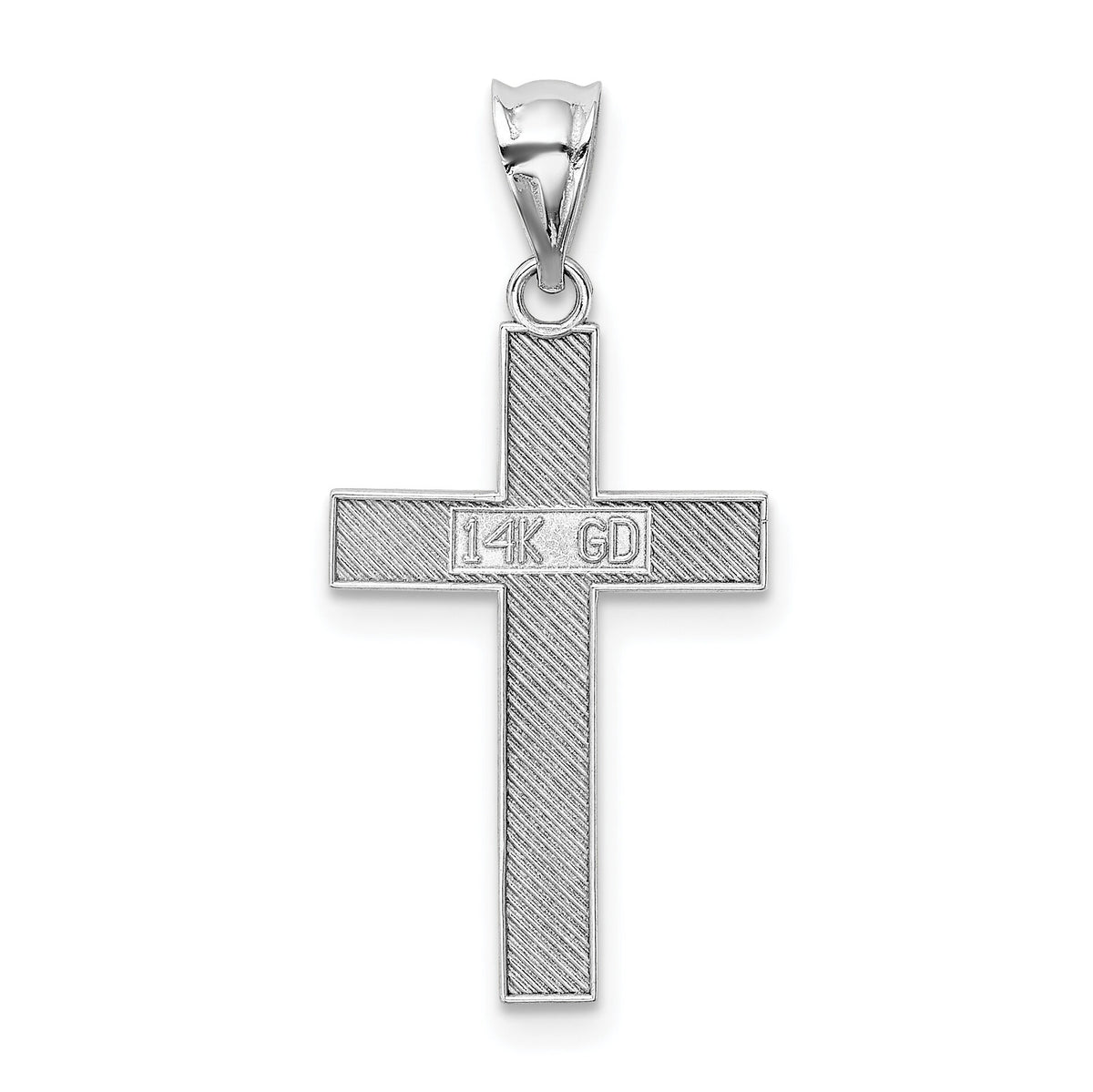 14K White Gold Cross Pendant-K4973