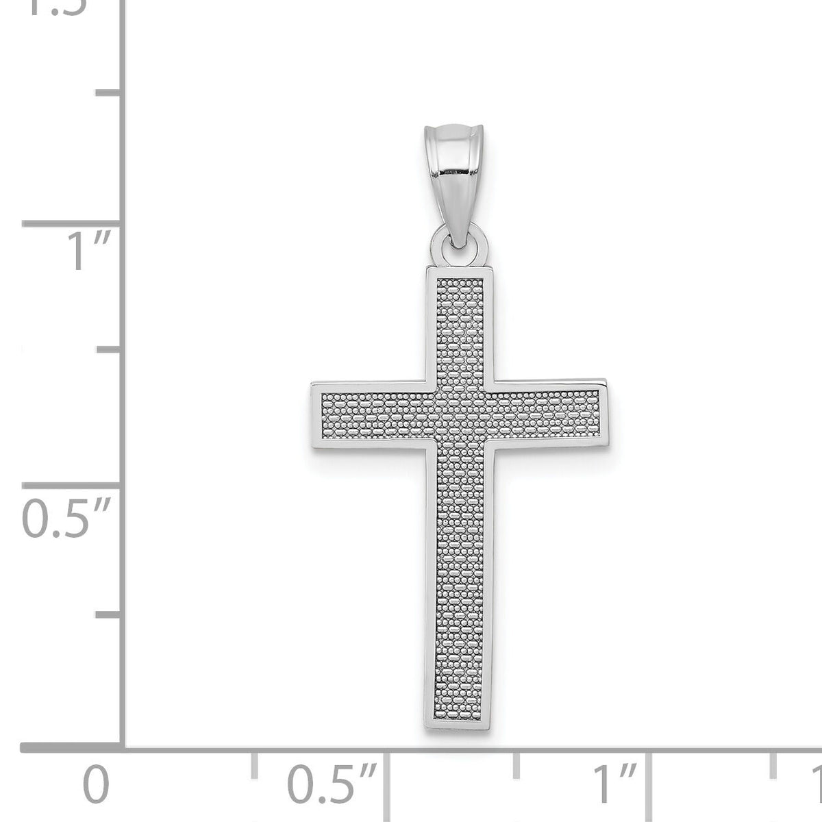 14K White Gold Cross Pendant-K4973