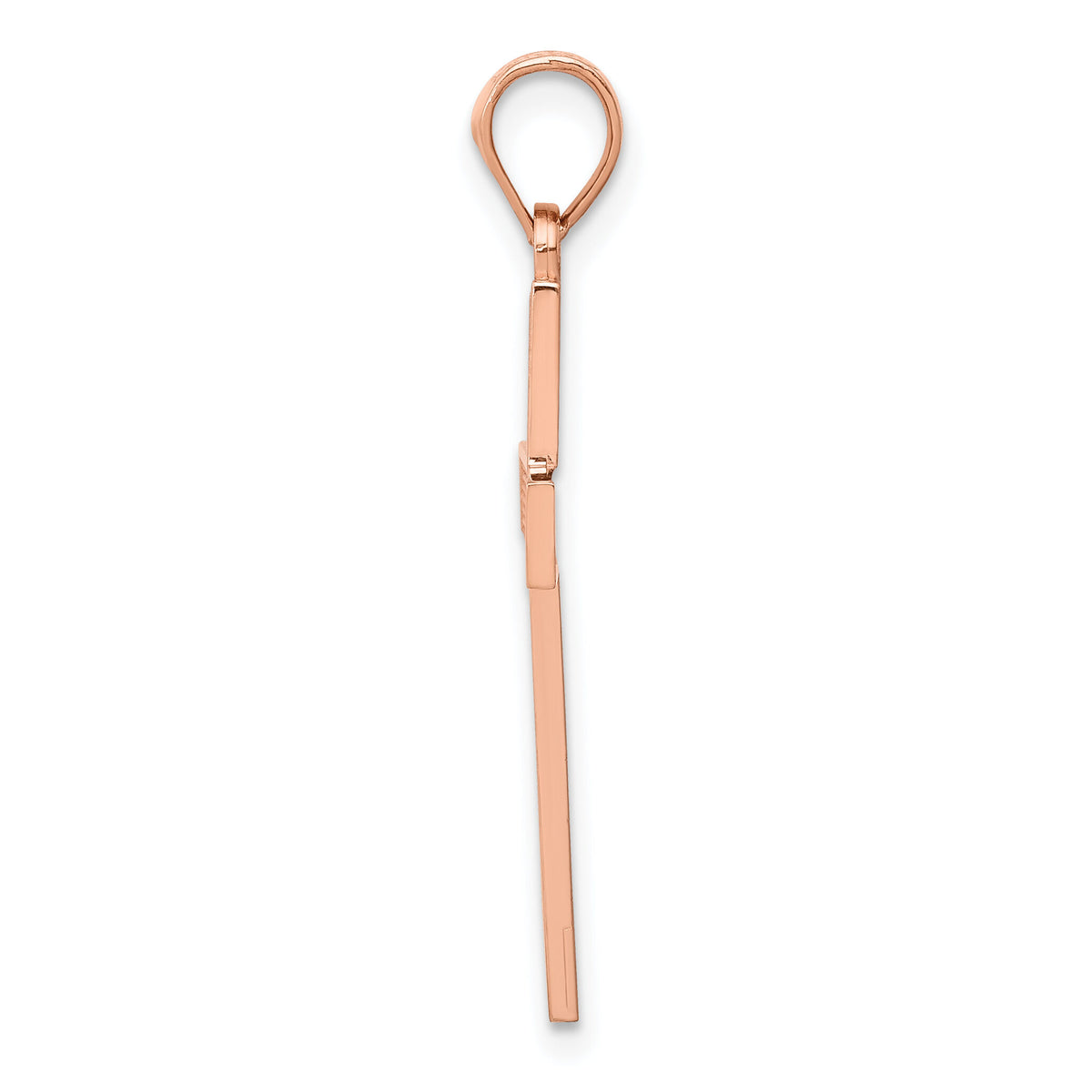 14K Rose Gold Cross Pendant-K4977