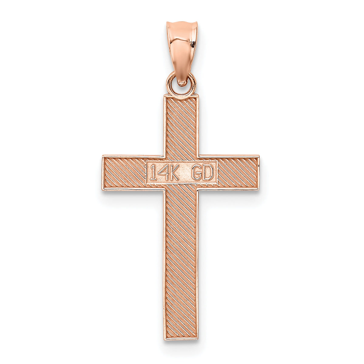 14K Rose Gold Cross Pendant-K4977