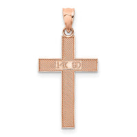 14K Rose Gold Cross Pendant-K4977