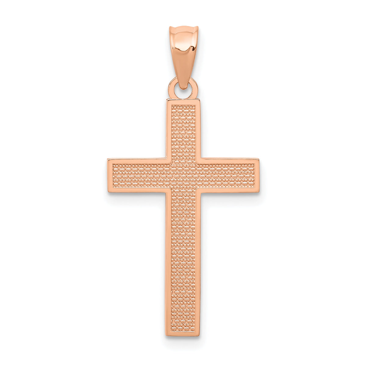 14K Rose Gold Cross Pendant-K4977