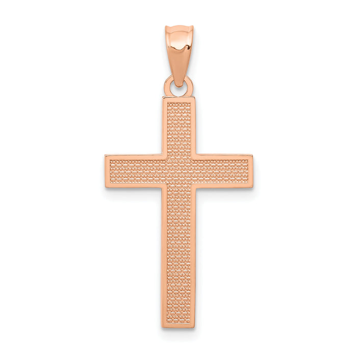 14K Rose Gold Cross Pendant-K4977