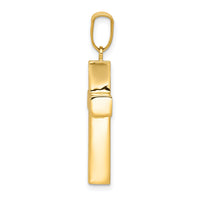 14k Hollow Cross Pendant-K4996