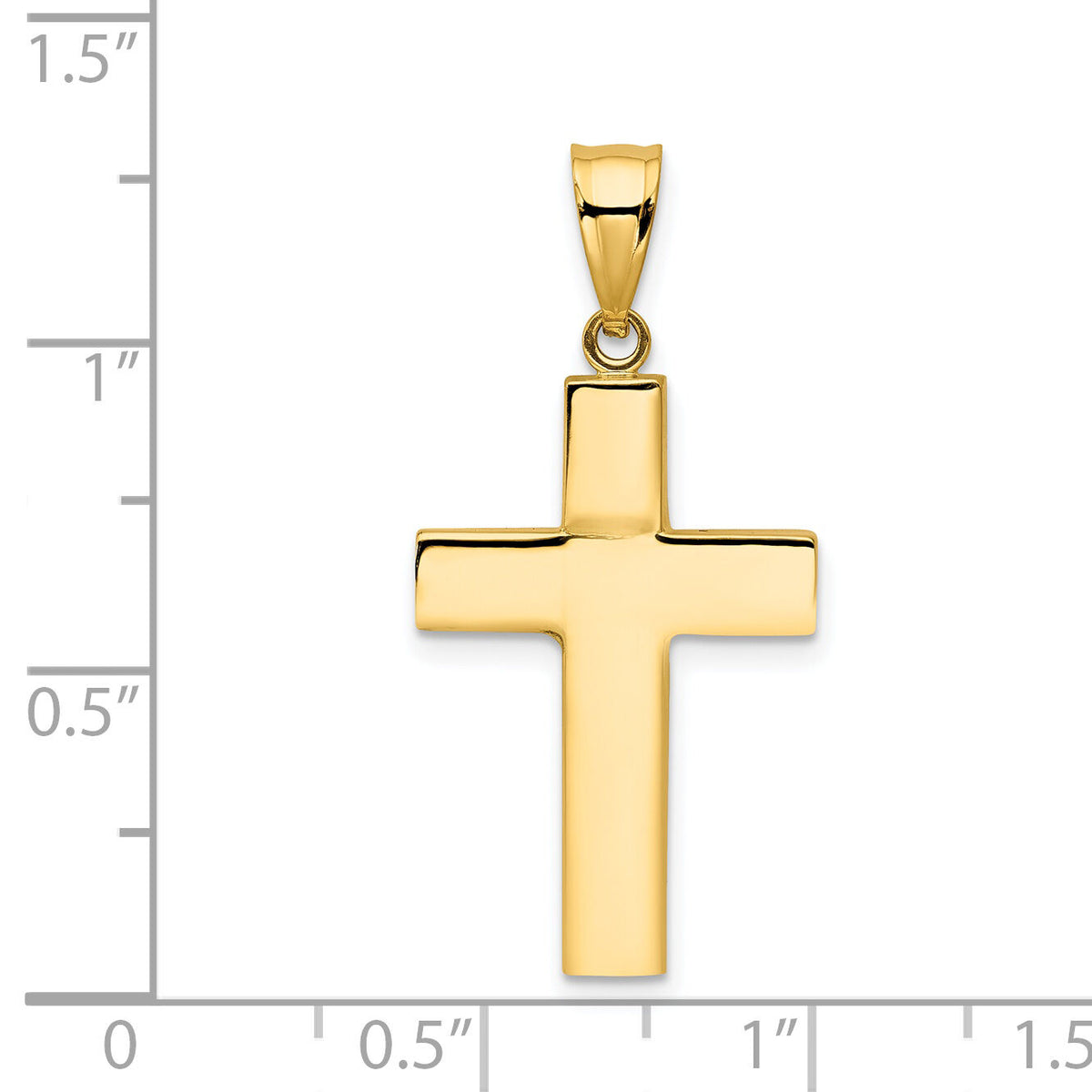14k Hollow Cross Pendant-K4996