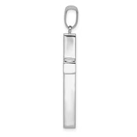 14k White Gold Polished Hollow Cross Pendant-K4998