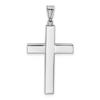 14k White Gold Polished Hollow Cross Pendant-K4998
