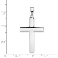 14k White Gold Polished Hollow Cross Pendant-K4998