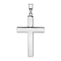 14k White Gold Polished Hollow Cross Pendant-K4998